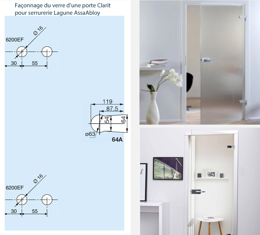 porte clarit serrure Lagune AssaAbloy