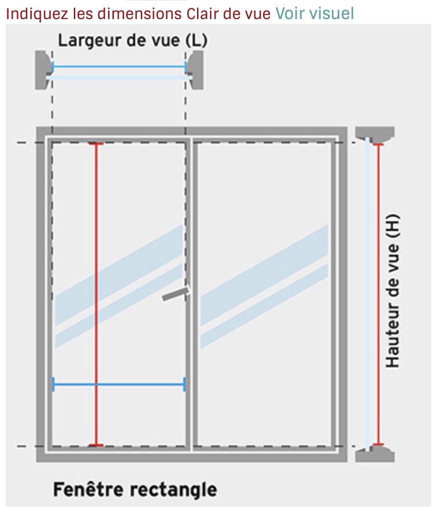 Dimensions clair de jour ou clair de vue