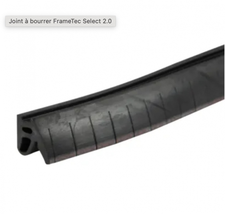 Joint à bourrer FrameTec Select 2.0 noir longueur 7m pour verre 8-8,76mm