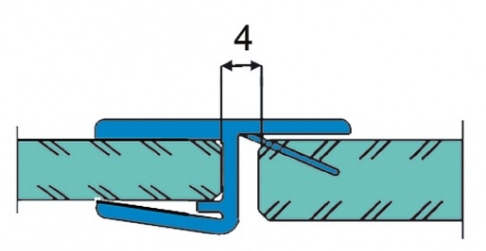 Joint d'étanchéité pour porte en alignement 180 degré pour verre